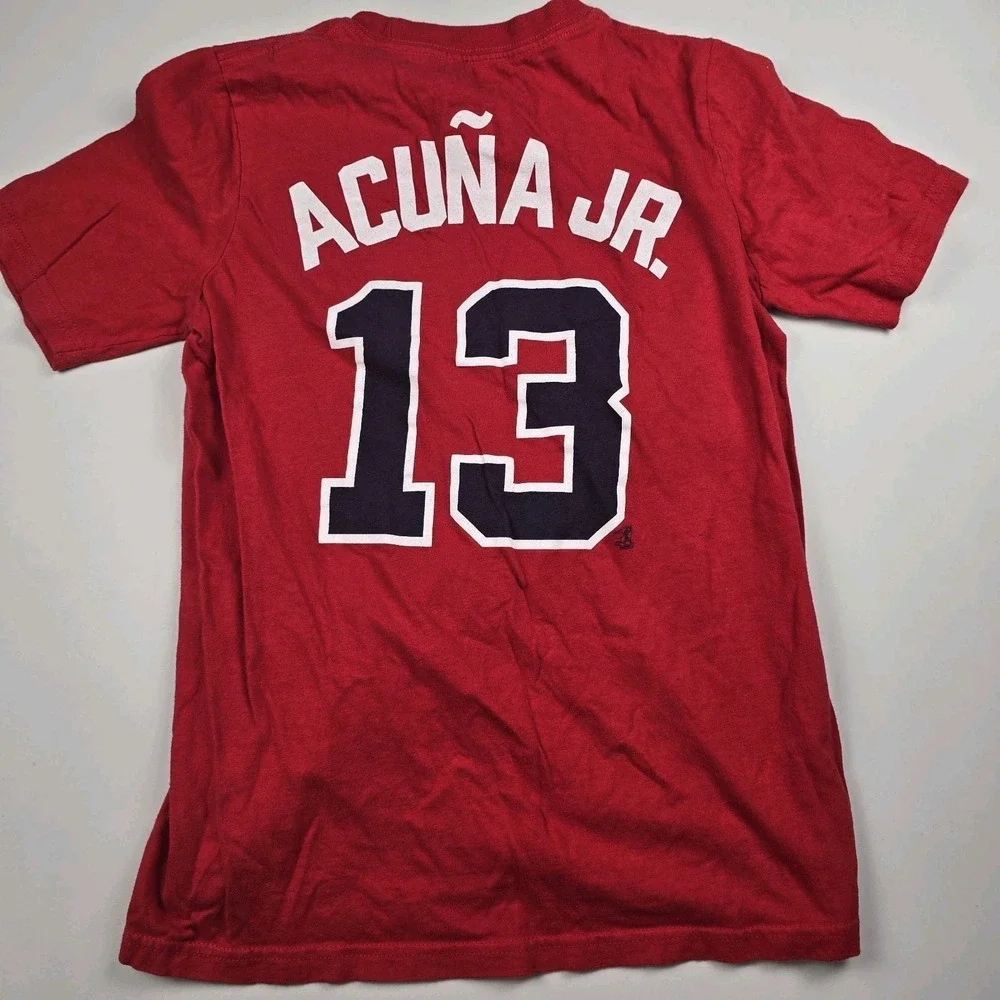 Nike Mens Atlanta Braves Baseball MLB Ronald Acuna JR # 13 Size Youth M 10/12 - Picture 2 of 3